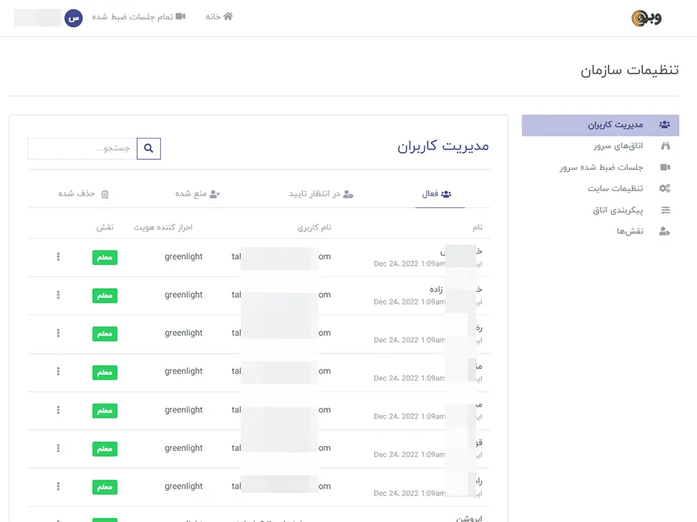 مدیریت سازمان ها در پنل بیگ بلو باتن