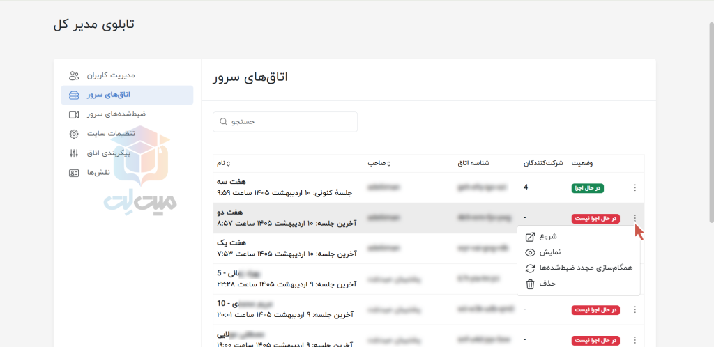 اتاق‌های سرور پنل گرین لایت