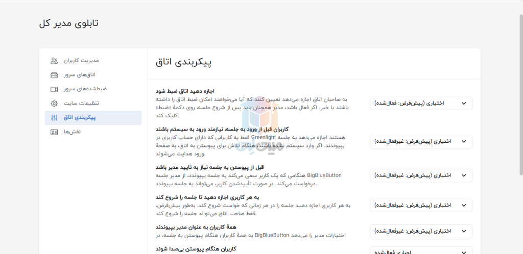 پیکربندی اتاق پنل گرین لایت