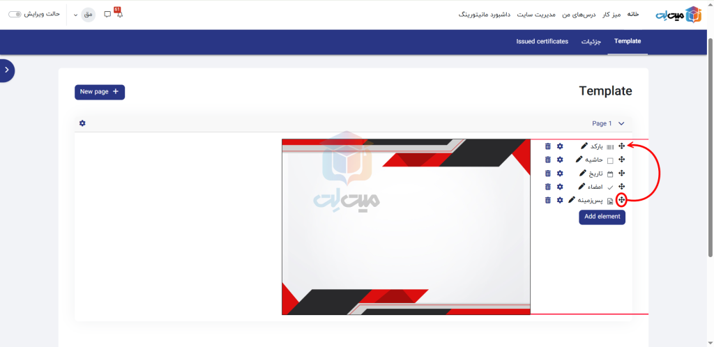 پس‌زمینه قالب های گواهینامه مودل