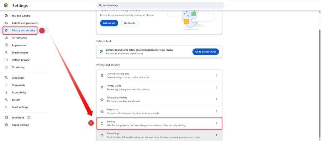 تنظیمات کروم برای خاموش کردن Secure dns جهت رفع مشکل باز نشدن سایت ها